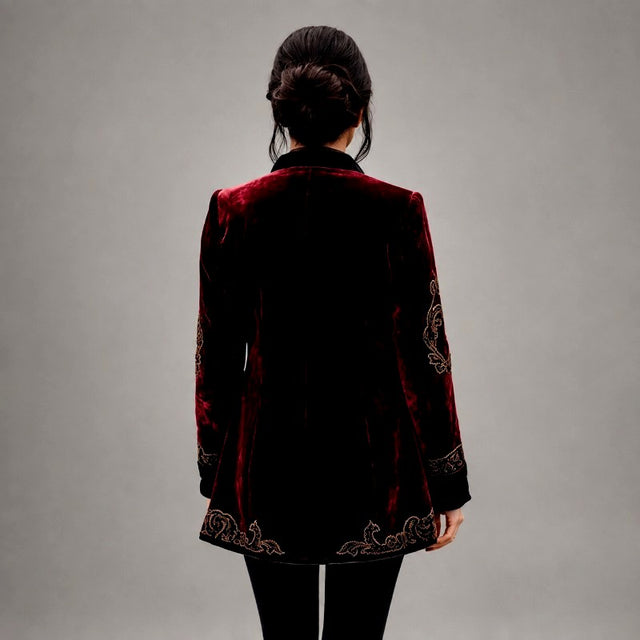 Louisa - Women's Embroidered Velvet Evening Jacket 2