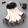 Marjorie - Women's A-Line Faux Fur Coat with Oversized Hood 1