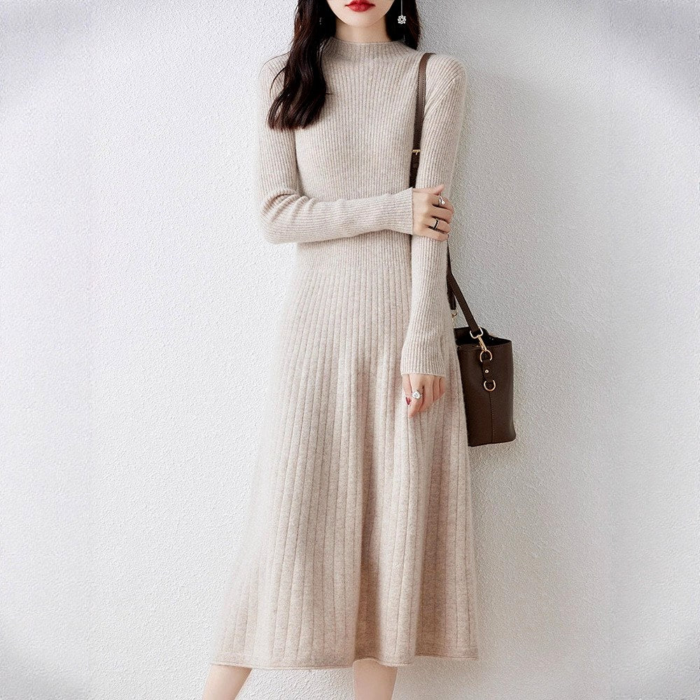 Marlene - Women's Fitted Ribbed Knit Dress 2