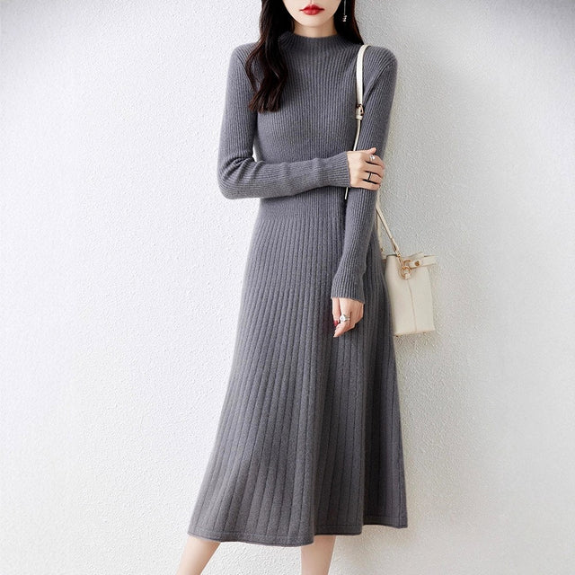 Marlene - Women's Fitted Ribbed Knit Dress 3