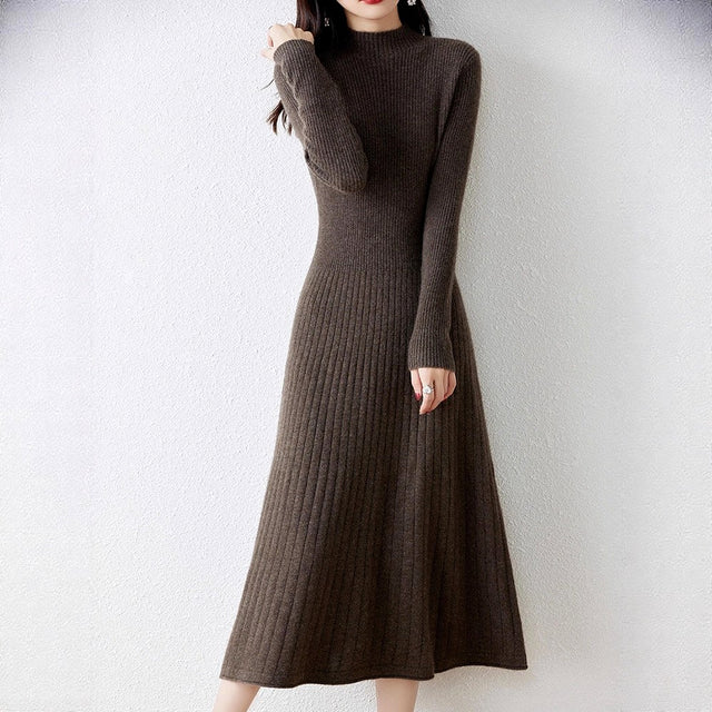 Marlene - Women's Fitted Ribbed Knit Dress 4