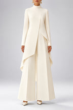 Mia - Women's Asymmetric Layered Trouser Set 2