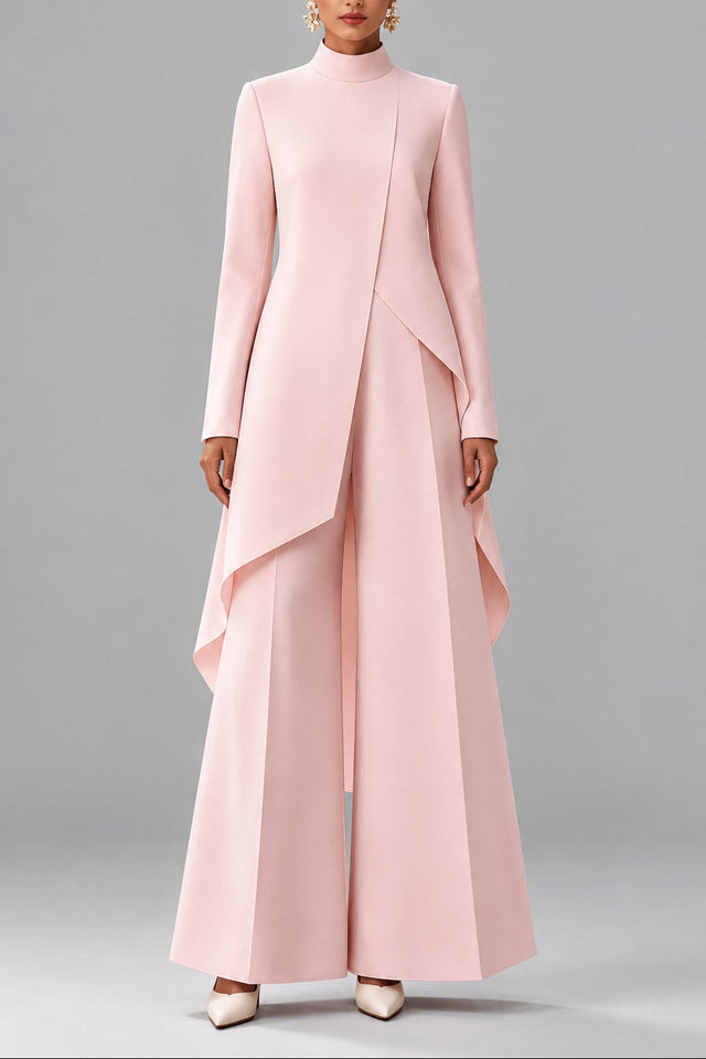 Mia - Women's Asymmetric Layered Trouser Set 4