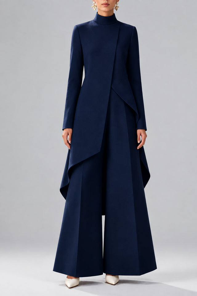 Mia - Women's Asymmetric Layered Trouser Set 6