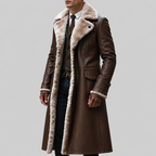Nash - Men's Notched Lapel Coat with Fur Trim 10
