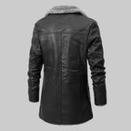 Nash - Men's Notched Lapel Coat with Fur Trim