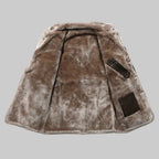 Nash - Men's Notched Lapel Coat with Fur Trim