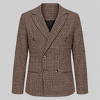 Nicholas - Men's Micro Check Double-Breasted Jacket