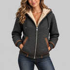 Rosalie - Women's Quilted Hoodie Jacket with Sherpa Lining