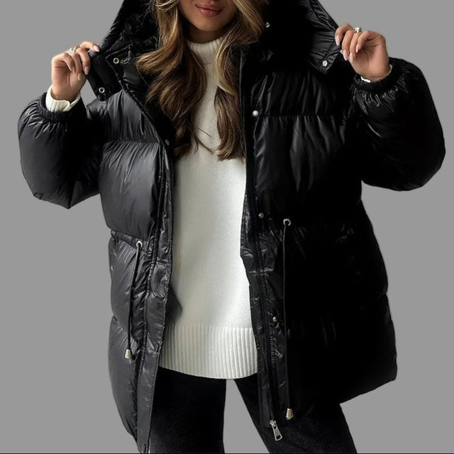 Sarah - Women's Quilted Drawstring Puffer Jacket 8