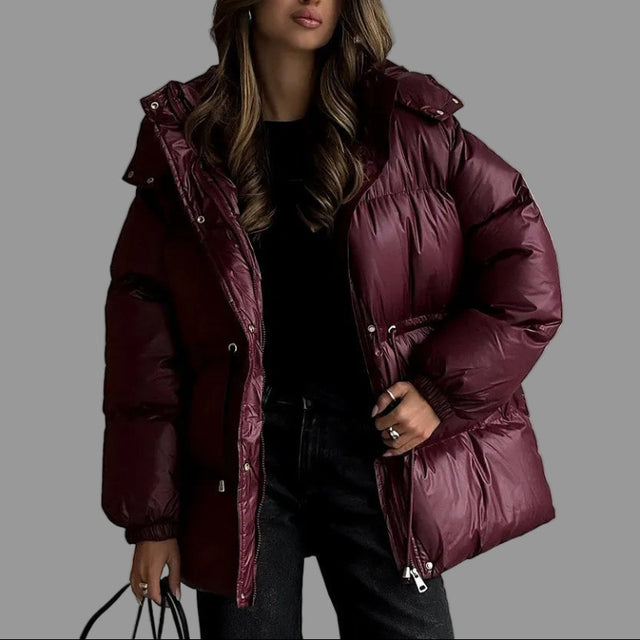 Sarah - Women's Quilted Drawstring Puffer Jacket 9