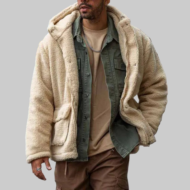 Sean - Men's Sherpa Hooded Utility Jacket