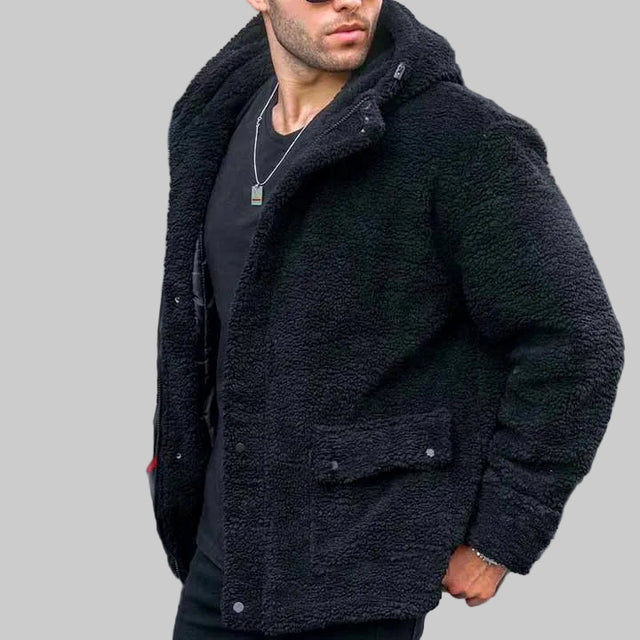 Sean - Men's Sherpa Hooded Utility Jacket
